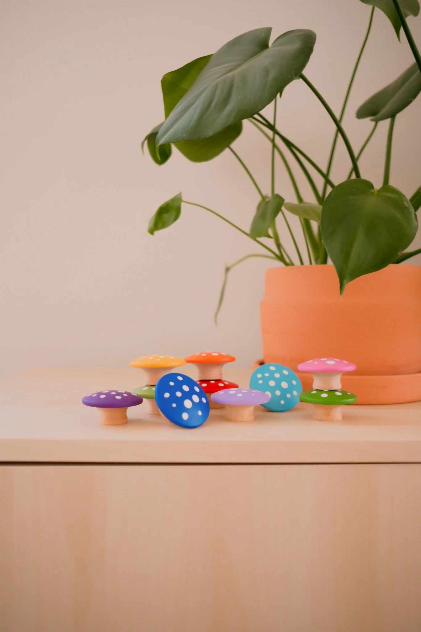 Large Rainbow Mushrooms, an open-ended toy on Raise Wildflowers