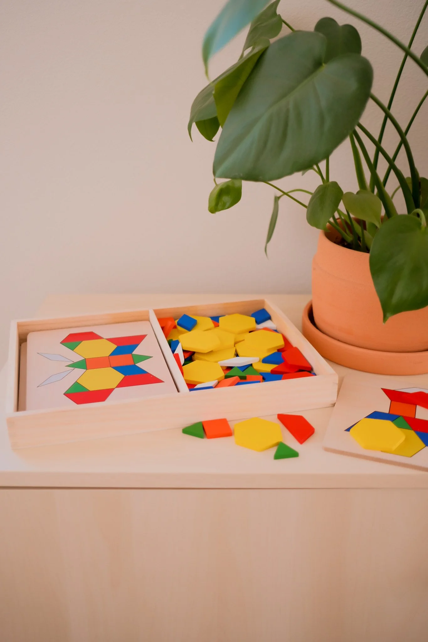 Pattern Blocks, an open-ended toy on Raise Wildflowers