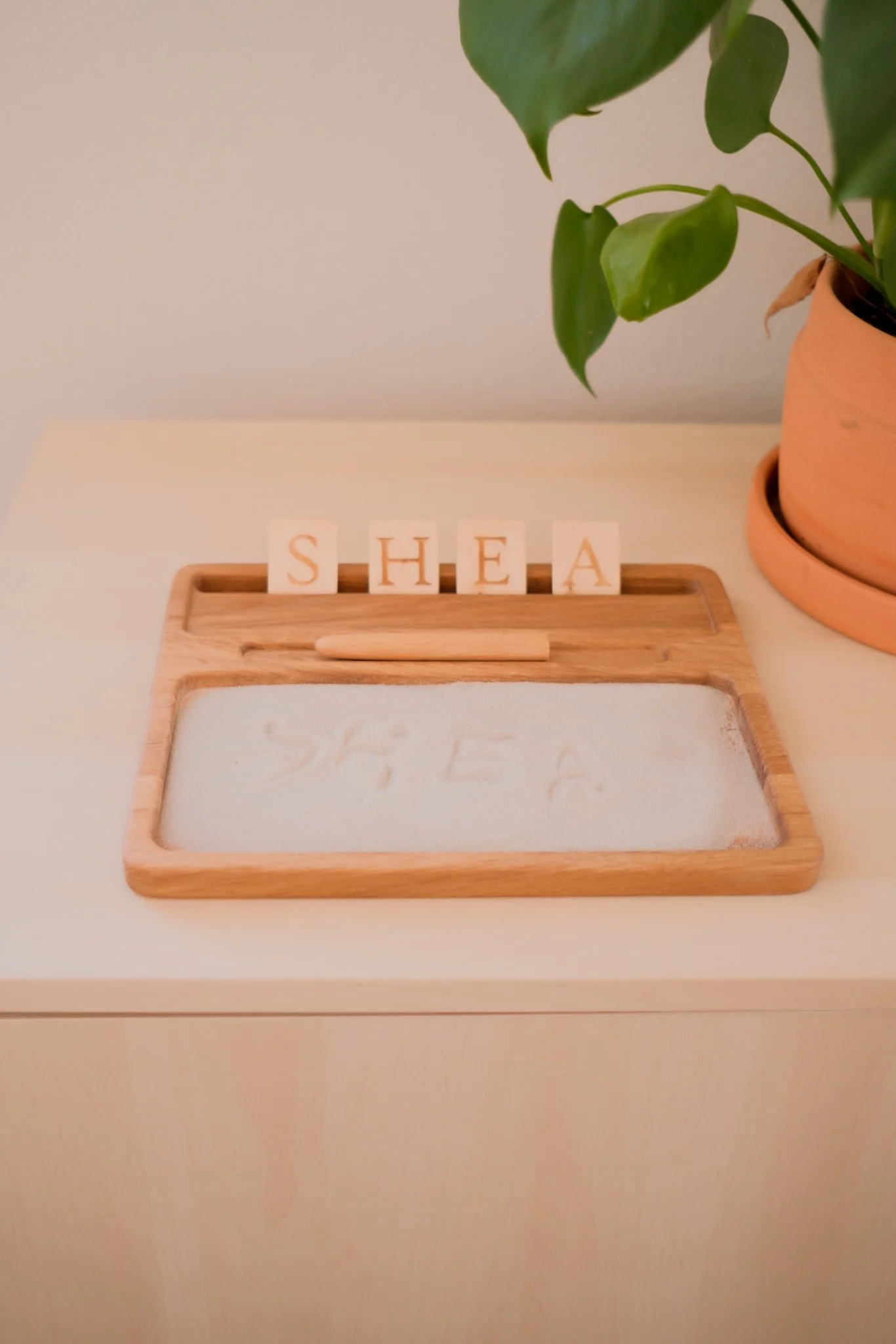 Sand Writing Tray, an open-ended toy on Raise Wildflowers